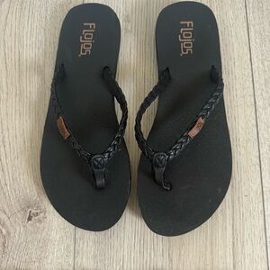 Flojos Black Braided Sandals
